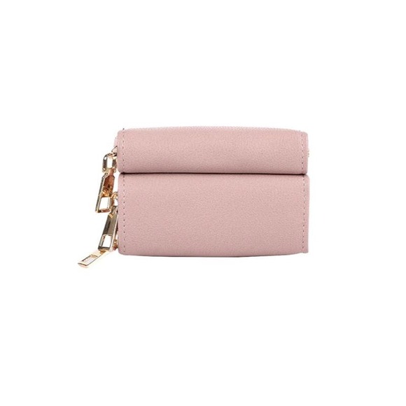 Malibu Skye- Vegan Leather Crossbody Bag Triple Compartment Storage- Mauve/Pink - Picture 5 of 5